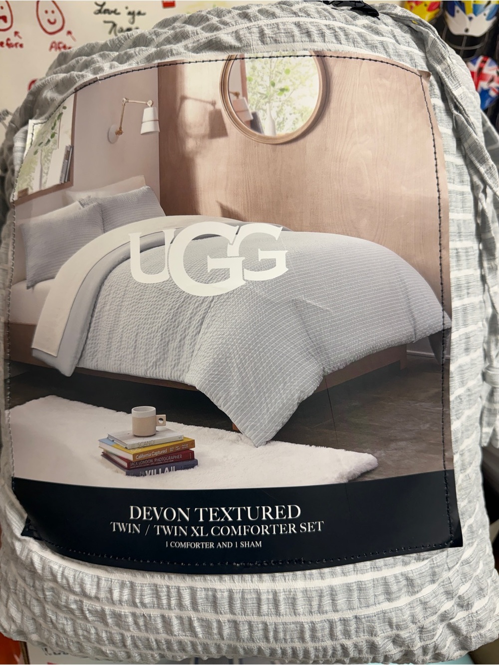 UGG Devon Textured Comforter Set in Light Gray